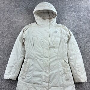 The North Face Julie Parka Jacket Women's Small Cream Nylon Down HyVent CXP1